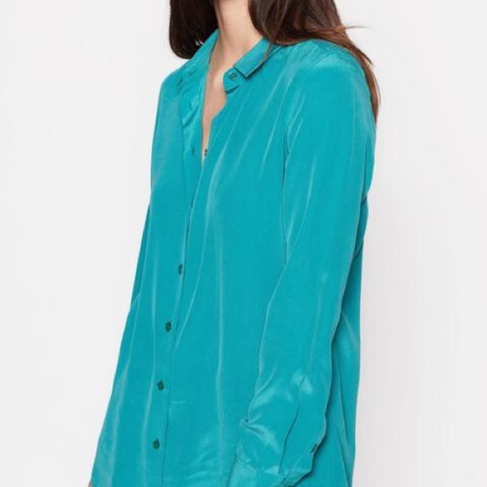 Equipment Essential FEMME Silk Shirt - Teal